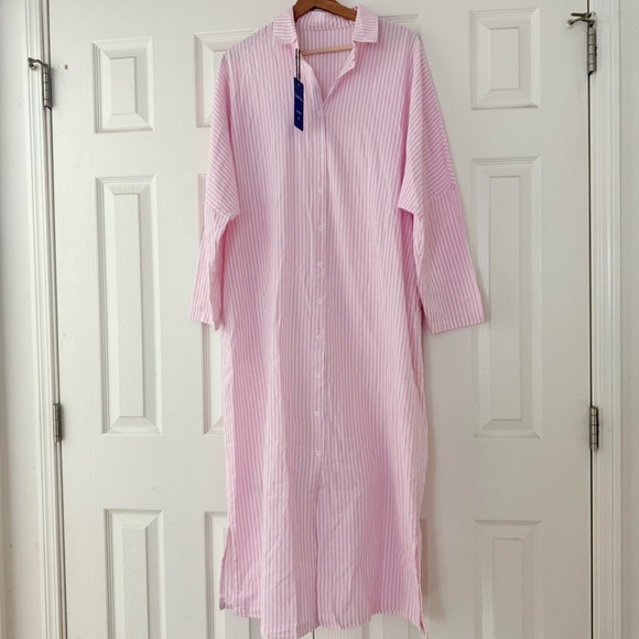 Pink Striped Maxi Dress - Picture 1 of 5
